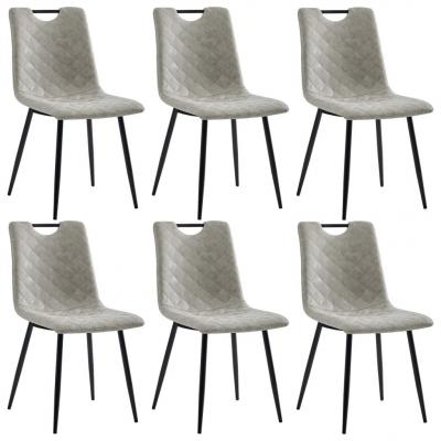 Emaga vidaxl krzesła jadalniane, 6 szt., szare, sztuczna skóra
