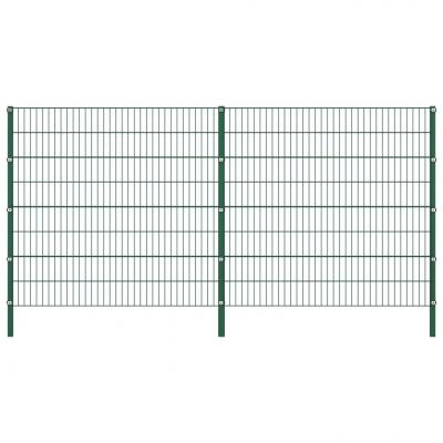 Emaga vidaxl panel ogrodzeniowy ze słupkami, żelazny, 3,4 x 1,6 m, zielony