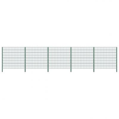 Emaga vidaxl panel ogrodzeniowy ze słupkami, żelazny, 8,5 x 1,6 m, zielony