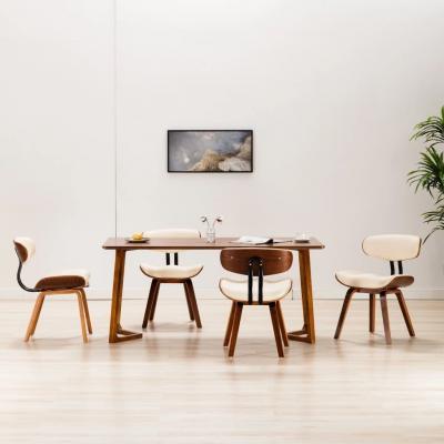 Emaga vidaxl krzesła do jadalni, 4 szt., kremowe, gięte drewno i ekoskóra