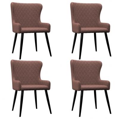Emaga vidaxl krzesła do jadalni, 4 szt., brązowe, tapicerowane tkaniną