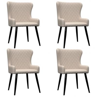 Emaga vidaxl krzesła do jadalni, 4 szt., kremowe, tapicerowane tkaniną