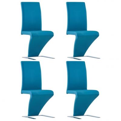 Emaga vidaxl krzesła o zygzakowatej formie 4 szt, niebieskie, sztuczna skóra