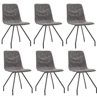 Emaga vidaxl krzesła jadalniane, 6 szt., ciemnobrązowe, sztuczna skóra