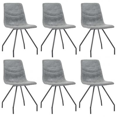 Emaga vidaxl krzesła jadalniane, 6 szt., ciemnoszare, sztuczna skóra