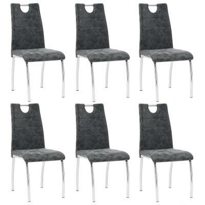 Emaga vidaxl krzesła jadalniane, 6 szt., czarne, sztuczna skóra