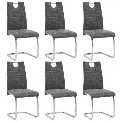 Emaga vidaxl krzesła jadalniane, 6 szt., czarne, sztuczna skóra