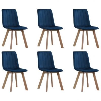 Emaga vidaxl krzesła stołowe, 6 szt., niebieskie, aksamit