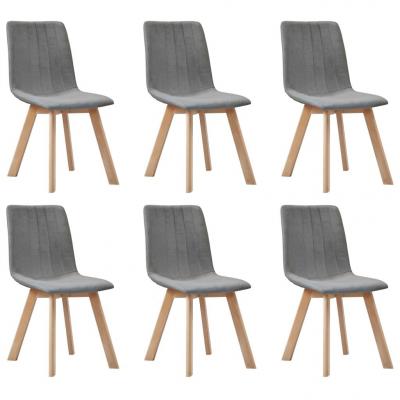 Emaga vidaxl krzesła stołowe, 6 szt., jasnoszare, tapicerowane tkaniną