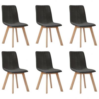 Emaga vidaxl krzesła stołowe, 6 szt., ciemnoszare, tapicerowane tkaniną