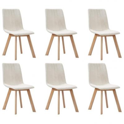 Emaga vidaxl krzesła stołowe, 6 szt., kremowe, tkanina