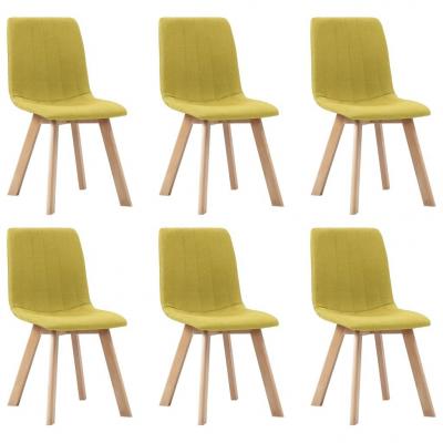 Emaga vidaxl krzesła stołowe, 6 szt., żółte, tapicerowane tkaniną