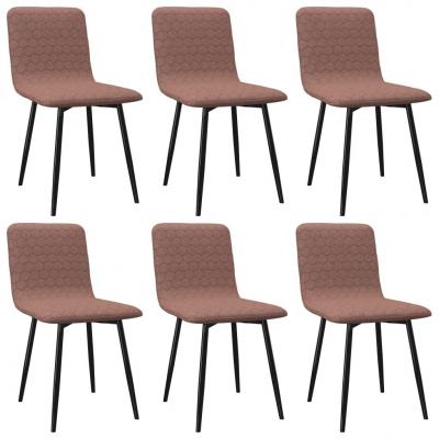 Emaga vidaxl krzesła stołowe, 6 szt., brązowe, tkanina