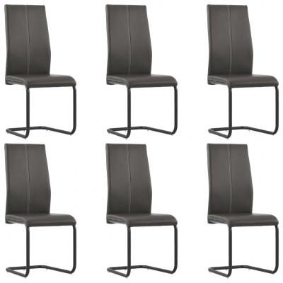 Emaga vidaxl krzesła stołowe, wspornikowe, 6 szt., brązowe, sztuczna skóra
