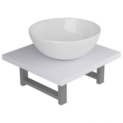 Emaga vidaxl dwuczęściowy zestaw mebli do łazienki, ceramiczny, biały