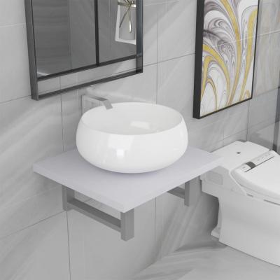 Emaga vidaxl dwuczęściowy zestaw mebli do łazienki, ceramiczny, biały