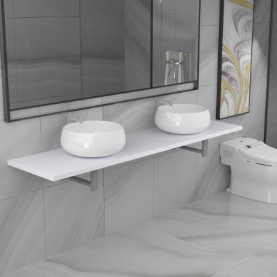 Emaga vidaxl trzyczęściowy zestaw mebli do łazienki, ceramiczny, biały