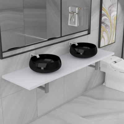 Emaga vidaxl trzyczęściowy zestaw mebli do łazienki, ceramiczny, biały