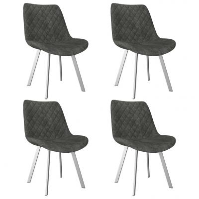 Emaga vidaxl krzesła jadalniane, 4 szt., szare, sztuczna skóra zamszowa