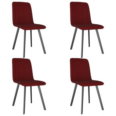 Emaga vidaxl krzesła stołowe, 4 szt., czerwone, aksamitne