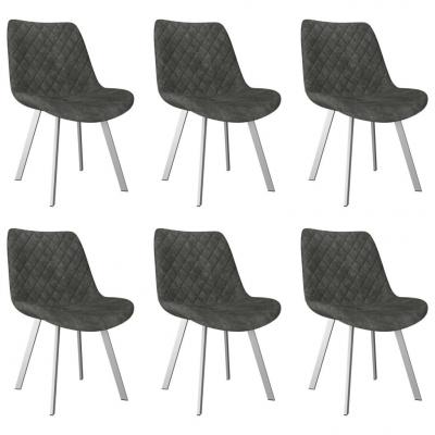 Emaga vidaxl krzesła jadalniane, 6 szt., szare, sztuczna skóra zamszowa