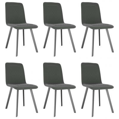 Emaga vidaxl krzesła stołowe, 6 szt., szare, aksamitne