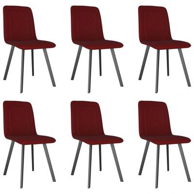Emaga vidaxl krzesła stołowe, 6 szt., czerwone, aksamitne