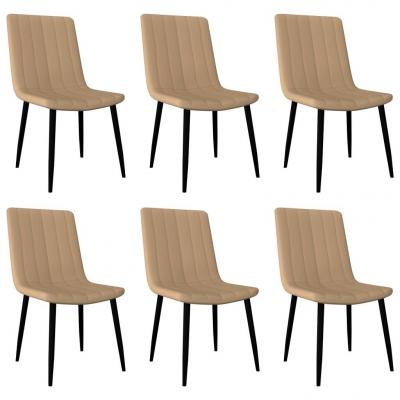 Emaga vidaxl krzesła jadalniane, 6 szt., kremowe, sztuczna skóra