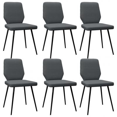 Emaga vidaxl krzesła stołowe, 6 szt., ciemnoszare, tapicerowane tkaniną