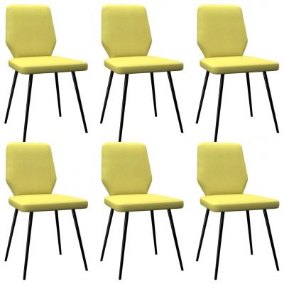 Emaga vidaxl krzesła stołowe, 6 szt., kolor limonkowy żółty, tkanina