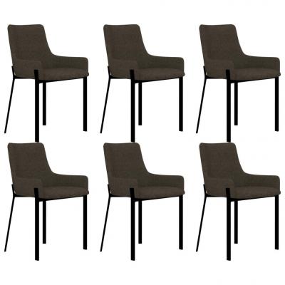 Emaga vidaxl krzesła stołowe, 6 szt., brązowe, tapicerowane tkaniną