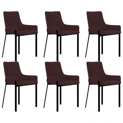 Emaga vidaxl krzesła stołowe, 6 szt., czerwone wino, tapicerowane tkaniną