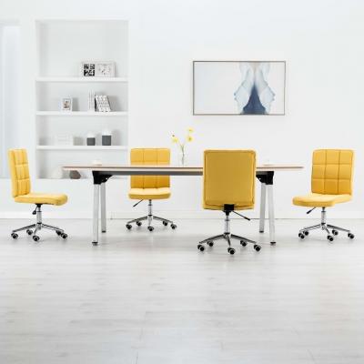 Emaga vidaxl krzesła stołowe, 4 szt., żółte, tapicerowane tkaniną