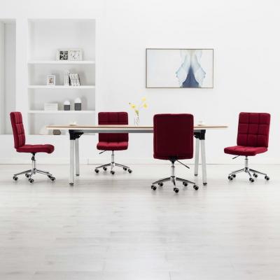Emaga vidaxl krzesła stołowe, 4 szt., czerwone wino, tapicerowane tkaniną