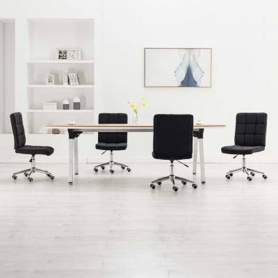 Emaga vidaxl krzesła stołowe, 4 szt., czarne, tapicerowane tkaniną