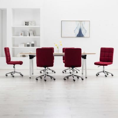 Emaga vidaxl krzesła stołowe, 6 szt., czerwone wino, tapicerowane tkaniną