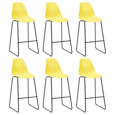 Emaga vidaxl krzesła barowe, 6 szt., żółte, plastik