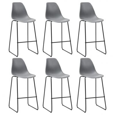 Emaga vidaxl krzesła barowe, 6 szt., szare, plastik