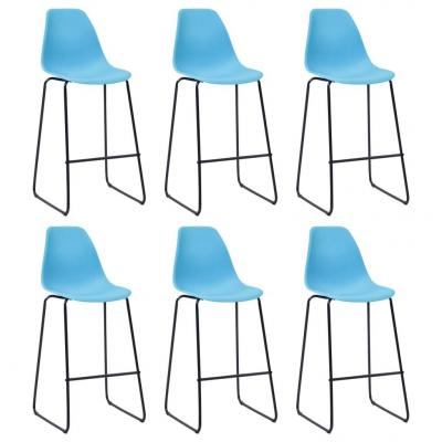Emaga vidaxl krzesła barowe, 6 szt., niebieskie, plastik