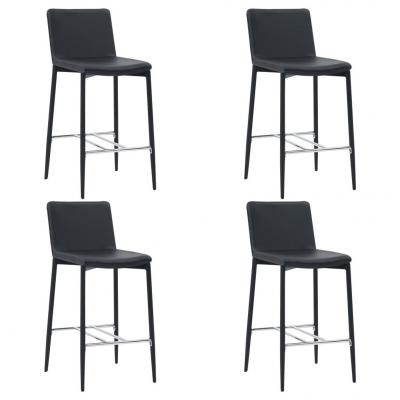 Emaga vidaxl krzesła barowe, 4 szt., czarne, sztuczna skóra