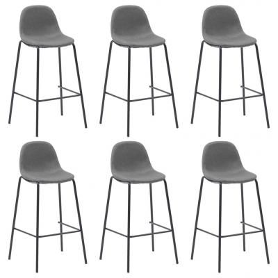 Emaga vidaxl krzesła barowe, 6 szt., taupe, tkanina
