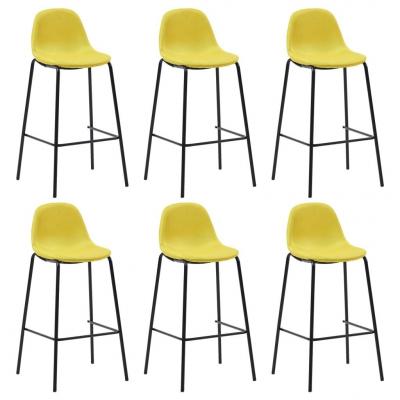 Emaga vidaxl krzesła barowe, 6 szt., żółte, tapicerowane tkaniną