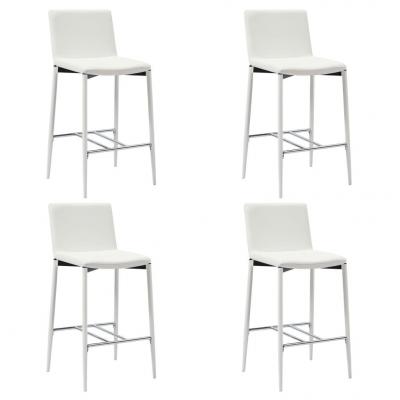 Emaga vidaxl krzesła barowe, 4 szt., białe, sztuczna skóra