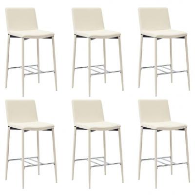Emaga vidaxl krzesła barowe, 6 szt., kremowe, sztuczna skóra