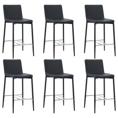 Emaga vidaxl krzesła barowe, 6 szt., czarne, sztuczna skóra