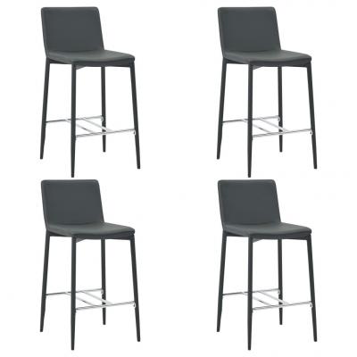 Emaga vidaxl krzesła barowe, 4 szt., szare, sztuczna skóra