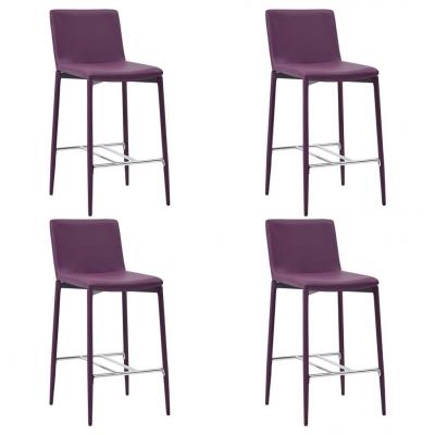 Emaga vidaxl krzesła barowe, 4 szt., fioletowe, sztuczna skóra