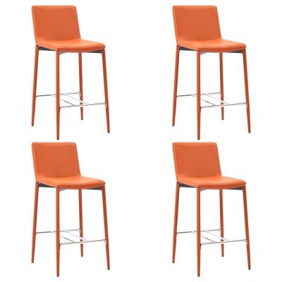 Emaga vidaxl krzesła barowe, 4 szt., pomarańczowe, sztuczna skóra