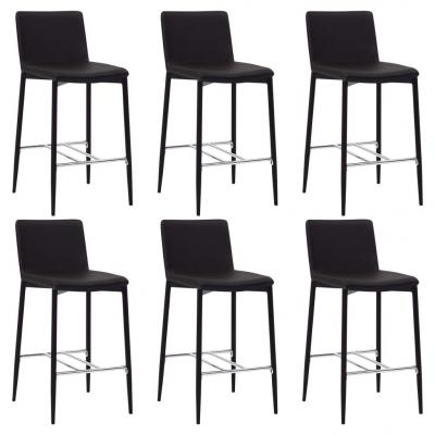 Emaga vidaxl krzesła barowe, 6 szt., brązowe, sztuczna skóra