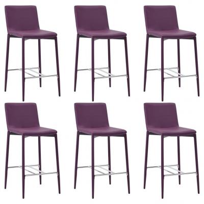 Emaga vidaxl krzesła barowe, 6 szt., fioletowe, sztuczna skóra